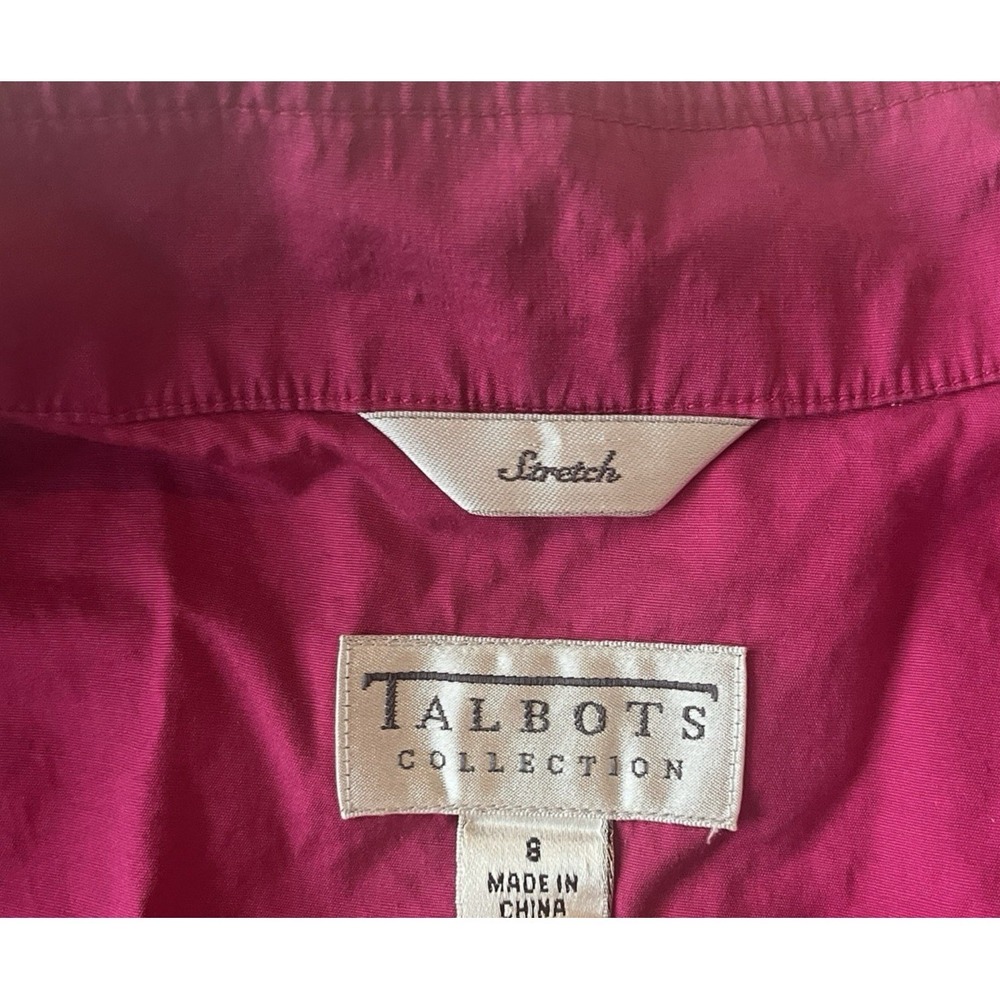VTG Talbots Collection Womens Size 8 Fuschia Dark Pink Jacket Blazer Lightweight - Picture 3 of 9